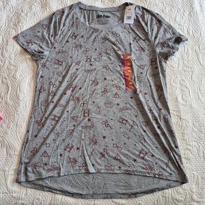Harry Potter women's XXL gray multi design short sleeve shirt NEW